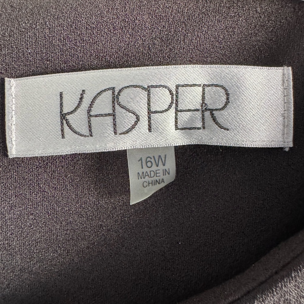 Kasper Black Mini Dress with Scalloped Hem - Picture 6 of 9